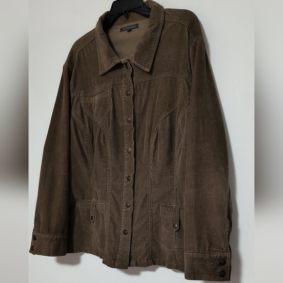 Vtg Women's Olive Green Corduroy Jacket / Size 1X - Picture 2 of 9